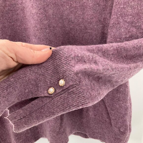 Nanette Lepore Womens Purple Cashmere Ruffle Sweater Size M preppy classic soft - Picture 9 of 10